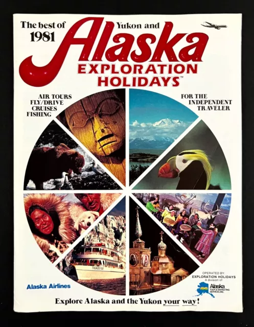 1981 Alaska Airlines Exploration Holidays Yukon Independent Traveler VTG Booklet