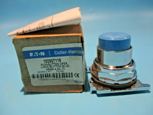 New Eaton/Cutler-Hammer 10250T118 Blue Extended Long Head Pushbutton Operator