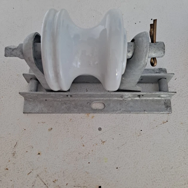 Power line, Vintage, electrical, porcelain/ceramic, white, insulator.  3"