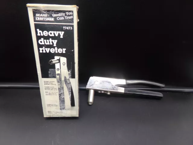 Vintage Sears Craftsman Heavy Duty Riveter Pop Rivet Gun Item #97473 W/Box USA