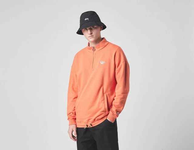 Hi-Tec New Mens Quarter Zip Up Sweatshirt Jumper Orange Track Top RRP £75 LARGE