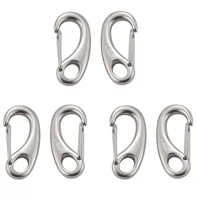 6 Stücke Boot Marine Edelstahl Ei Form Feder Karabiner Haken Clips  Carabin5519