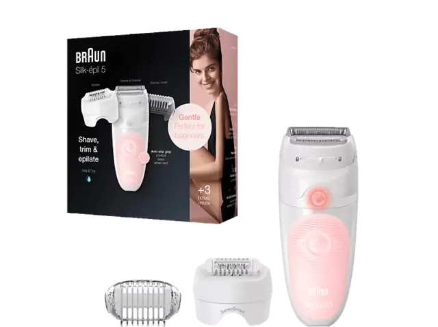 Braun Silk-Épil 5 5-620, Tecnología Micro-Grip con 28 pinzas, Wet&Dry, Rosa