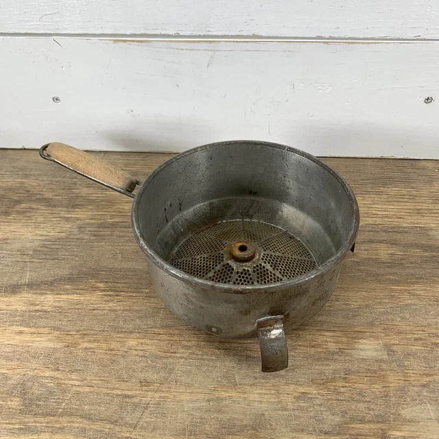 Molino de alimentos vintage Foley 7" trituradora de acero inoxidable colador decoración