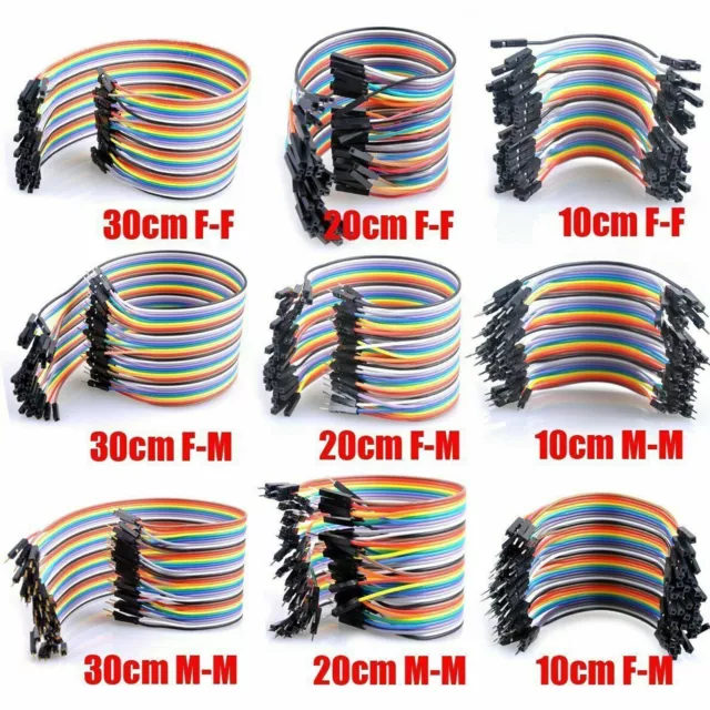 40 Dupont Jump Wire M-F M-M F-F Jumper Breadboard Cable Lead Arduino HOBBY UK PO 2