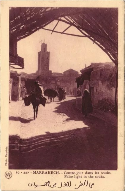 CPA AK MAROC MARRAKECH Contre-jour dans les souks Flandrin (37980)