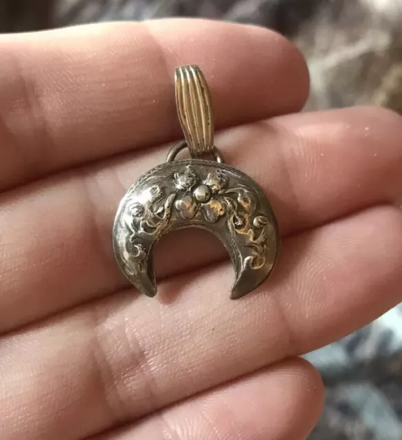 sterling silver crescent moon pendant