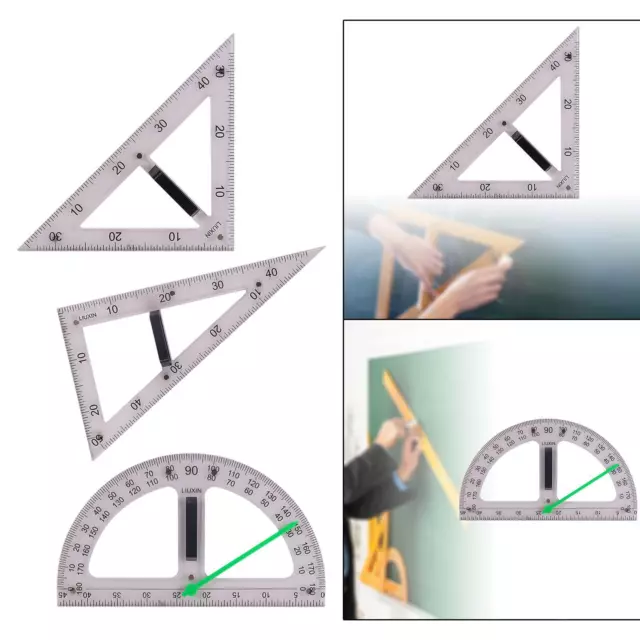 Großes Mathematik-Geometrie-Lineal, Mathematik-Lehrhilfe für Whiteboard,