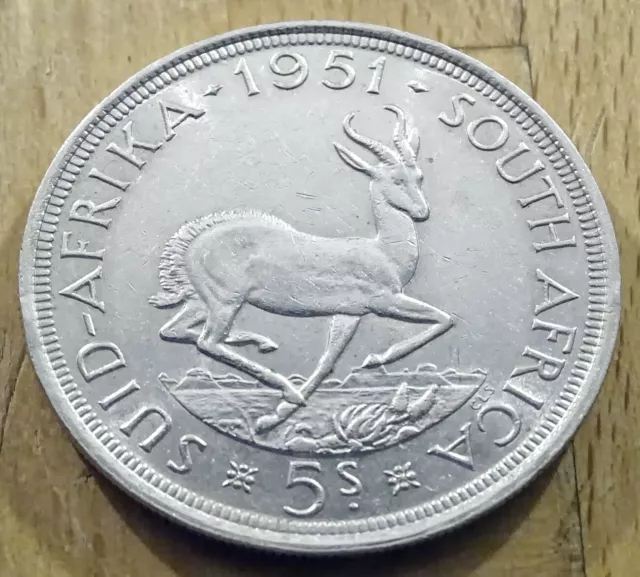 Südafrika - 5 Shillings - 1951 - Silber - George VI.