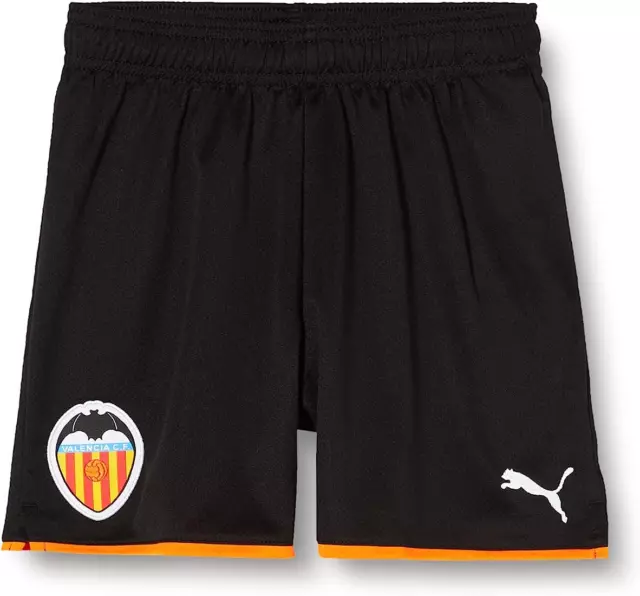 Pantaloncini da calcio per bambini Valencia (taglia 7-8y) neri puma/arancioni da casa - nuovi
