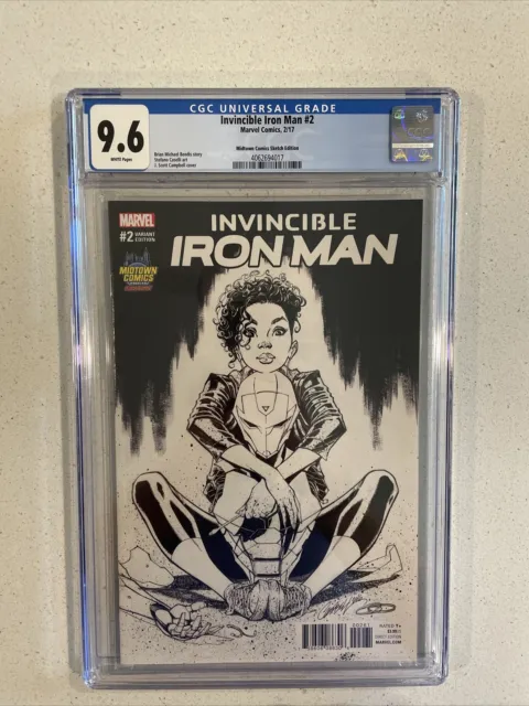 invincible iron man 2 j scott campbell sketch variant cgc 9.6