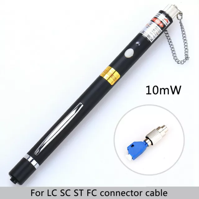 10mW Fiber Optic Visual Fault Locator Cable Tester 2.5mm LC/FC/SC/ST Adapter