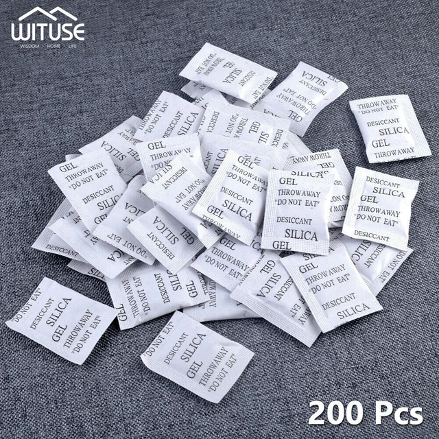 1g Desiccant Silica Gel Dehumidify Bag Non-Hazardous Moisture Absorber 200Pcs F