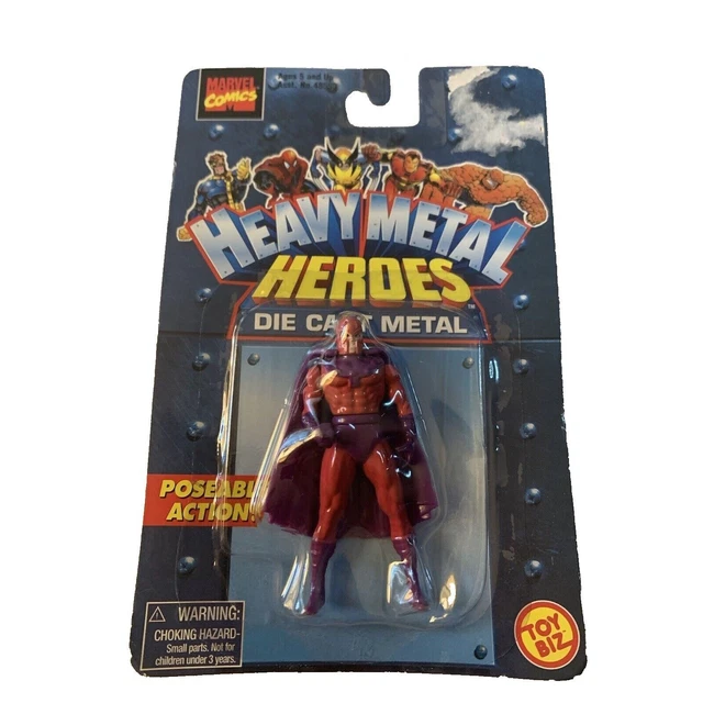 Spiderman X-Men Heavy Metal Marvel Poseable Die-Cast Toy Biz Figures Magneto