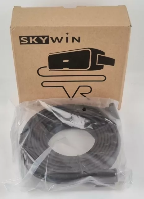 SKYWIN Câble 3 en 1 compatible Casque HTC Vive 5m Rond Noir