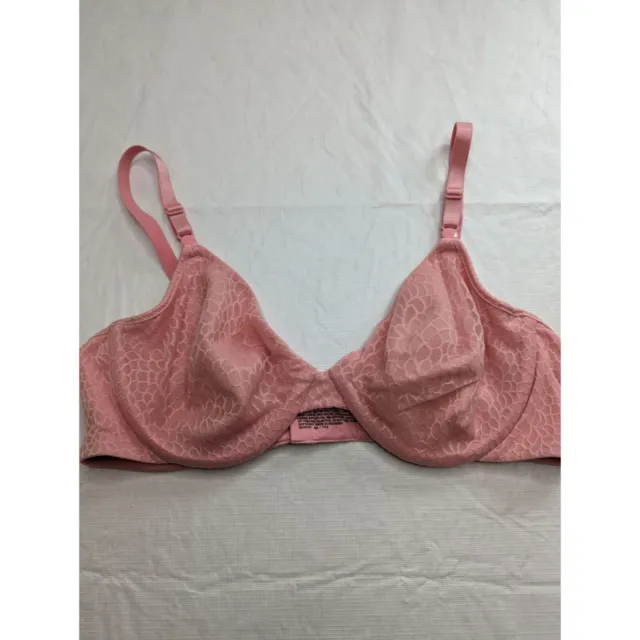 Barely There womens Sz 36C Light Blush Pink Unlined Bra Lace