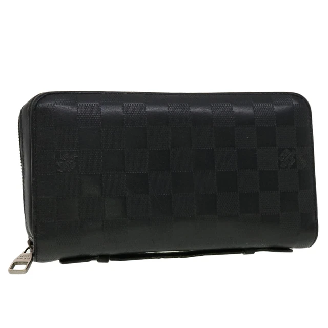LOUIS VUITTON Damier Infini Zippy XL Travel Case Black N61254 LV Auth 41932