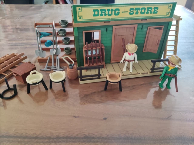 PLAYMOBIL FINITION MOYENNE terrasse 3424 drugstore western vintage cowboy EUR 1,50 - FR