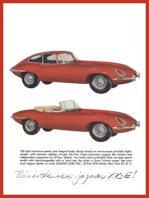 1962 Jaguar XKE Convertible NEW Sign 24x30" USA STEEL XL Size 7 lbs
