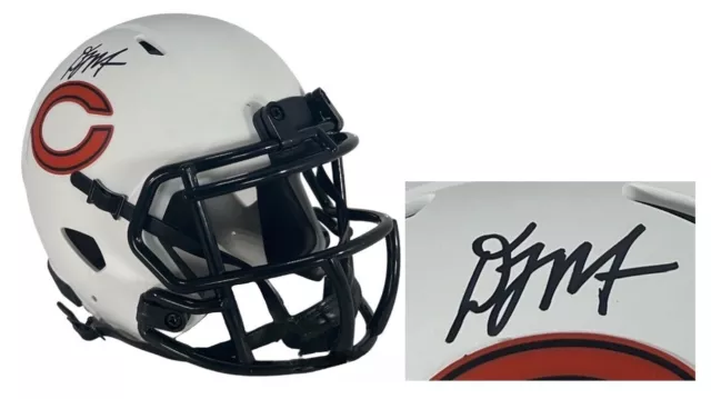 DJ Moore Chicago Bears Autographed Signed Lunar Mini Helmet JSA