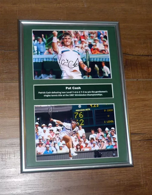 Pat Cash 1987 Wimbledon Champion Tennis Signed Framed Silver Frame