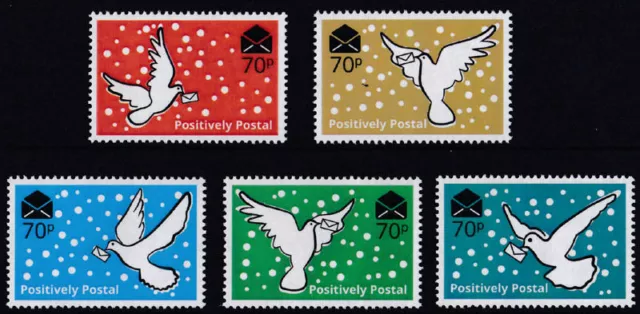 2016 Positively Postal unmounted mint arti stamps x 5 Christmas Doves + Letters