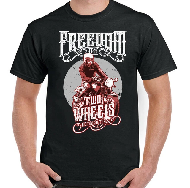 T-shirt Cafe Racer biker moto libertà su due ruote uomo indiano