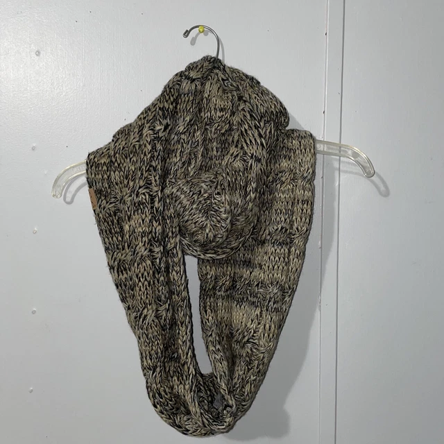 CC Women’s Infinity Scarf Chunky Cable Knit Brown Hues *EUC*