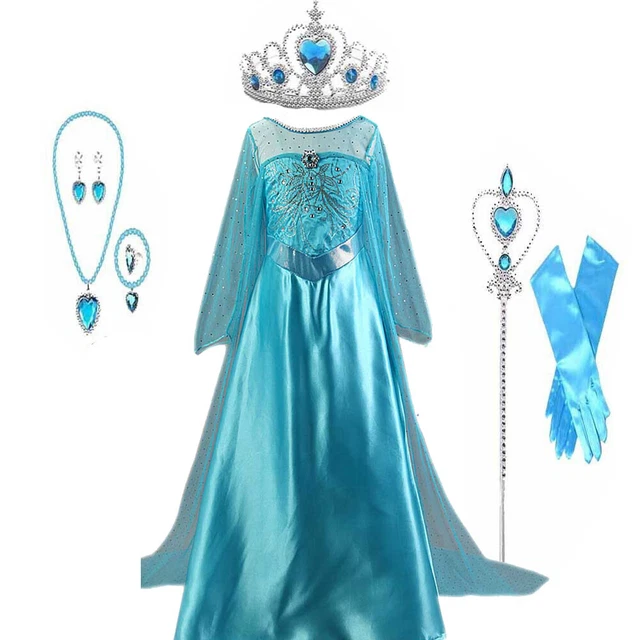 Costume Girls Elsa Anna Princess Dress Cosplay Frozen Girls Dresses for Wedding
