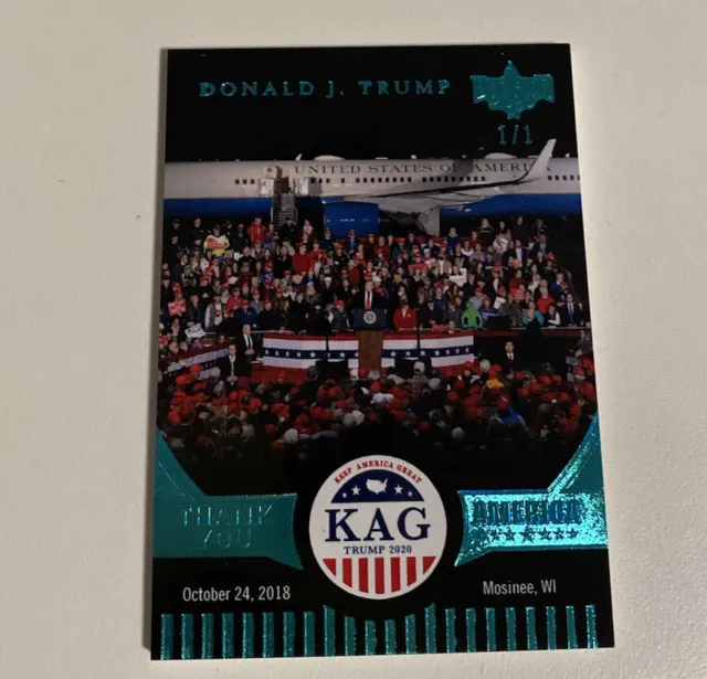 2020 Leaf Decision Donald Trump 1/1 Ice Blue  KAG Trump  Rally One Of One