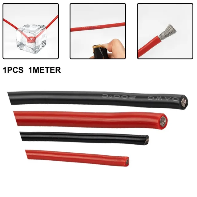 Cavo di saldatura batteria flessibile conduttori in rame rosso e nero lunghezza 1 m