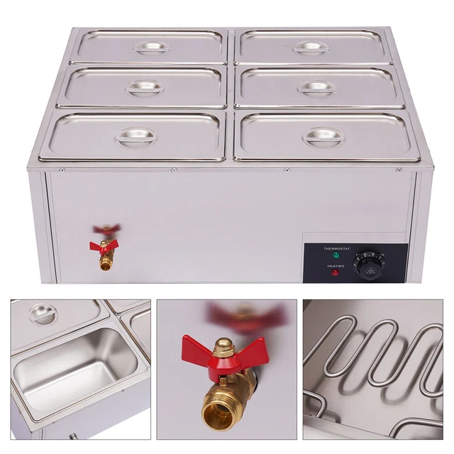 SALE／55%OFF】 TAIMIKO 110V 2-Pan Commercial Food Warmer,1500W Electric Steam  Table 15cm 6inch Deep,Stainless Steel Buffet Bain Marie for Catering and  Restaurants