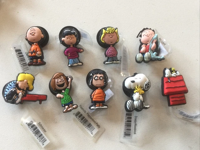 PEANUTS SET OF 7 JIBBITZ Marcie Lucy Schroeder Sally Patty Snoopy Woodstock RARE