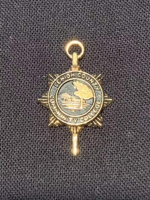 Vintage Lehigh Valley PA Community College Pendant Charm 24K Gold Plate Kinney