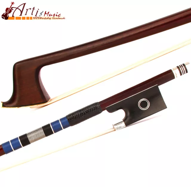 Pro Master Antique Pernambuco Violin Bow 4/4 Ebony Ring Frog Silver Parts Stiff
