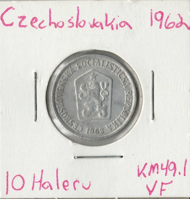 Coin Czechoslovakia 10 Haleru 1962 KM49.1