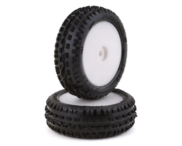 Proline 8298-13 1/18 Wedge Front Carpet Mini-B Tires Mounted 8mm White Wheels