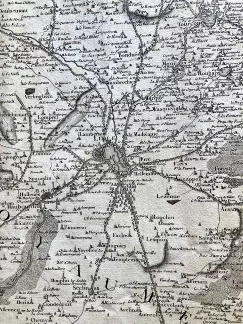 (Carte de Ferraris 1777 - feuille 12 : Lille, Tournay, Mons 2