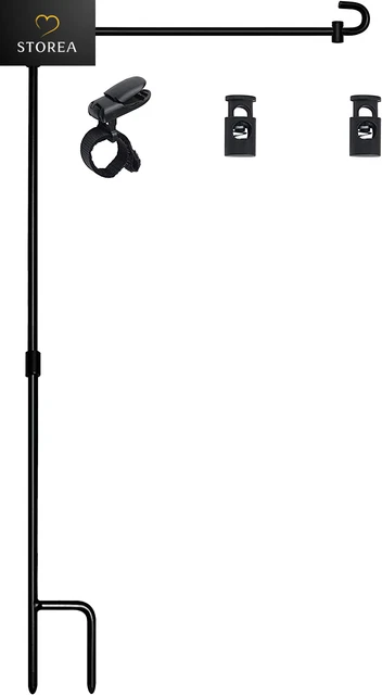 HOOSUN Garden Flag Stand, Premium Garden Flag Pole Holder Metal Powder-Coated We