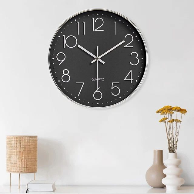 YSWOVUO 30cm Wanduhr Lautlos - Moderne Analoguhr Ohne Ticken Für Wohnzimmer, Küche & Büro