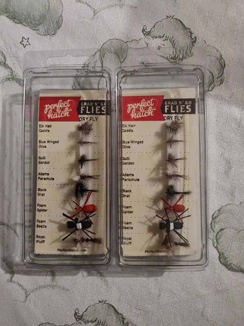 2 pk perfect hatch grab n' go 8 flies flyfishing assortment trout caddis #158