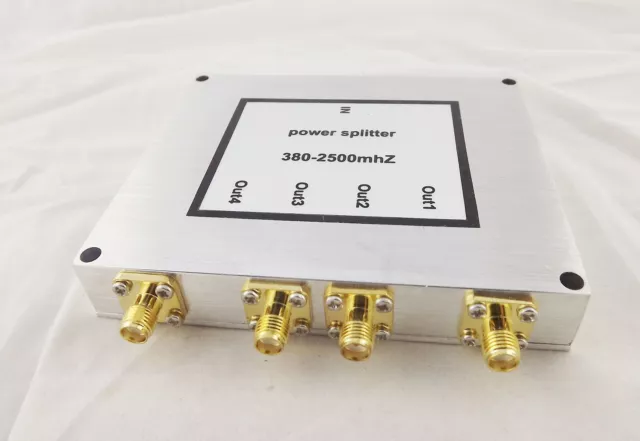 RF Coaxial Power Splitter Divider Combiner SMA 4-way Signal Booster 380-2500MHz