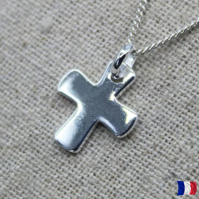 Pendentif Croix Chrétienne En Argent 925 – NEUF, Chaîne En Option
