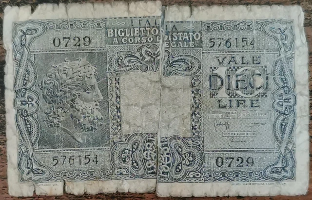 Billet 10 Lire banque Italie - Biglietti Di Stato
