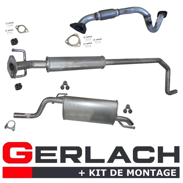 Silencieux Intermédiaire échappement Pour Chevrolet/Daewoo Aveo Kalos 1.2 1.4 (2002+) - Neuf - Kit De Montage Inclus