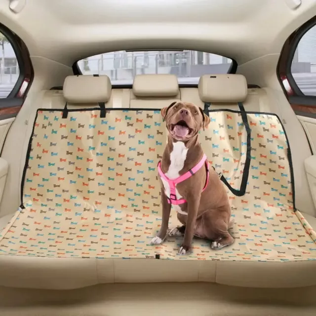 Car Rear Back Seat Cover Pet Dog Cat Protector Waterproof Hammock Mat Seatbelt
