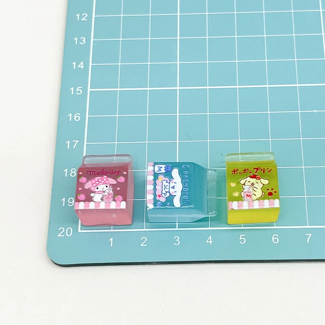 2pcs DIY Fluorescence Milk Carton Resin Accessories Jewelry Charms Gifts