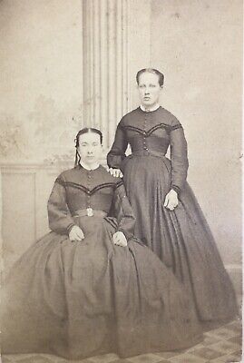 1860’s ANTIQUE CDV PHOTO Civil War Era Mother & Daughter SCHUYLKILL HAVEN PA