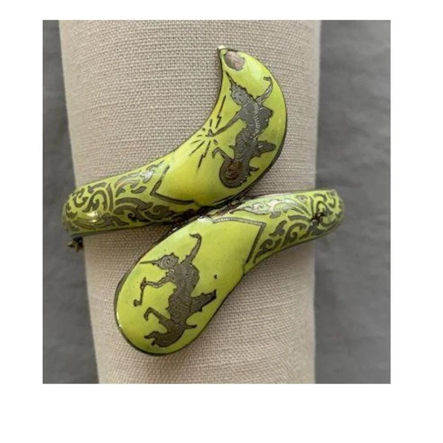 Vintage Circa 1930s-1940s Yellow Siam Sterling Bracelet