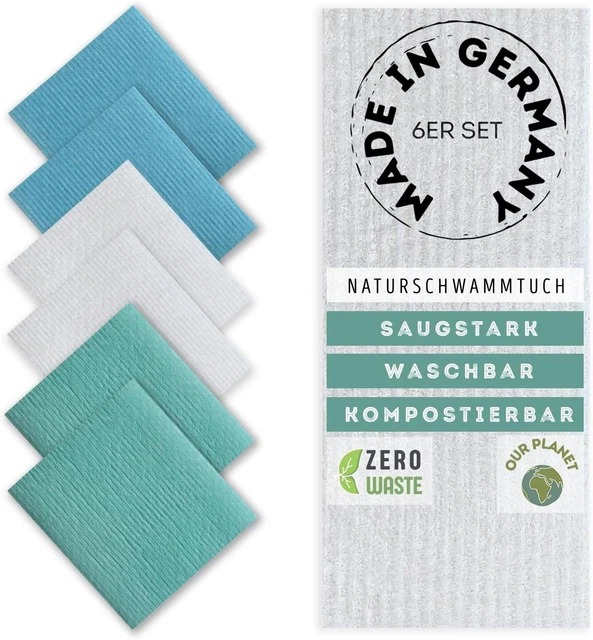 ELEXACLEAN Spülschwämme Waschbar - 3er Set, 10x8 Cm, Grau